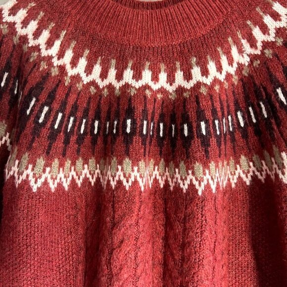 WIND RIVER FairIsle Knit Sweater Orange Rust US L - Picture 2 of 4